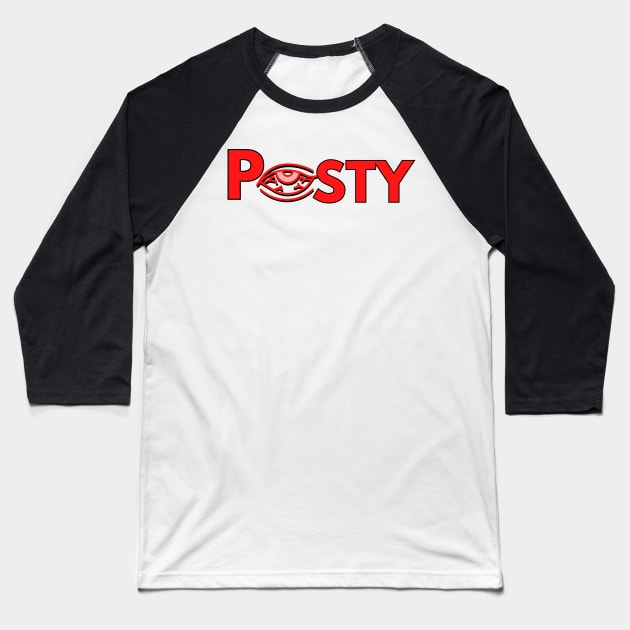 Posty Eye Baseball T-Shirt by JEWEBIE